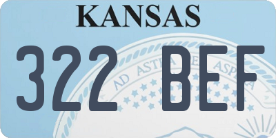 KS license plate 322BEF