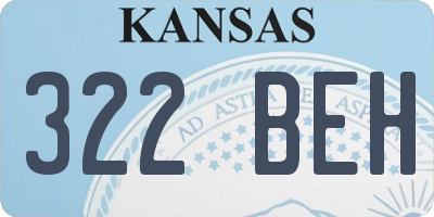 KS license plate 322BEH