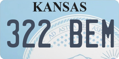 KS license plate 322BEM