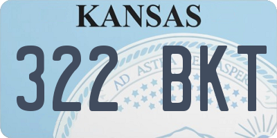 KS license plate 322BKT