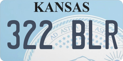 KS license plate 322BLR