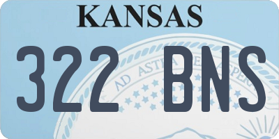 KS license plate 322BNS