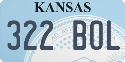 KS license plate 322BOL
