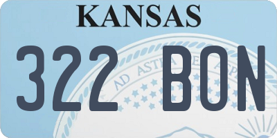 KS license plate 322BON
