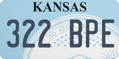 KS license plate 322BPE
