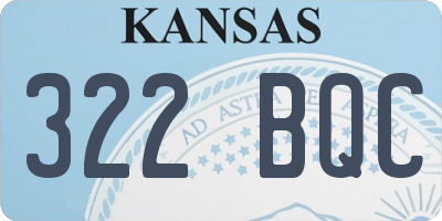 KS license plate 322BQC