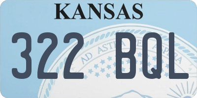 KS license plate 322BQL