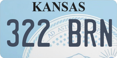 KS license plate 322BRN