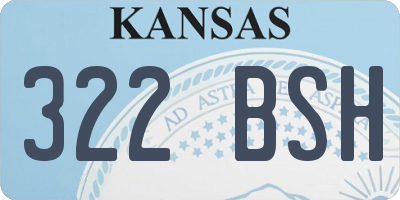 KS license plate 322BSH