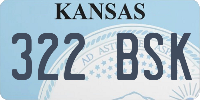 KS license plate 322BSK