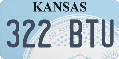 KS license plate 322BTU