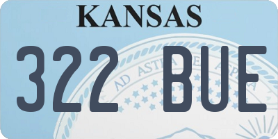 KS license plate 322BUE