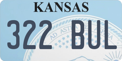 KS license plate 322BUL
