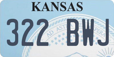 KS license plate 322BWJ