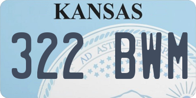 KS license plate 322BWM
