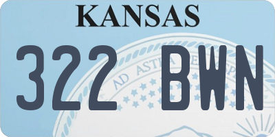 KS license plate 322BWN