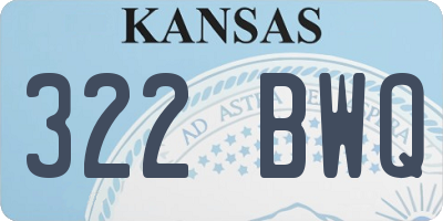 KS license plate 322BWQ