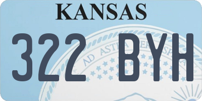 KS license plate 322BYH