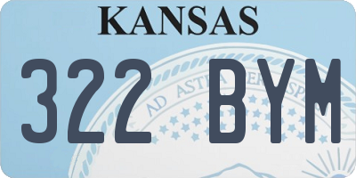 KS license plate 322BYM