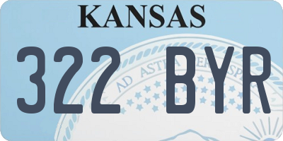 KS license plate 322BYR