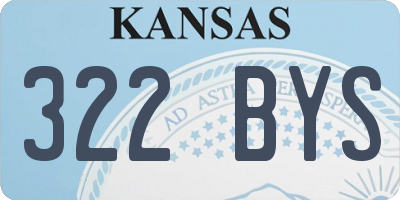 KS license plate 322BYS