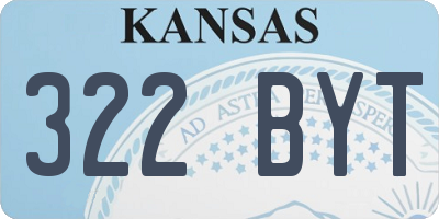 KS license plate 322BYT