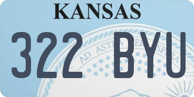 KS license plate 322BYU