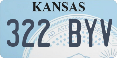 KS license plate 322BYV