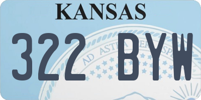 KS license plate 322BYW