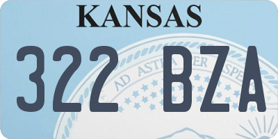 KS license plate 322BZA