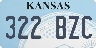 KS license plate 322BZC