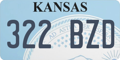KS license plate 322BZD