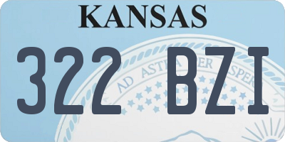 KS license plate 322BZI