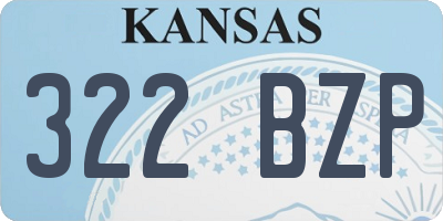 KS license plate 322BZP