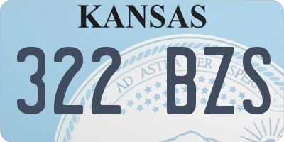 KS license plate 322BZS