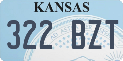 KS license plate 322BZT