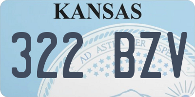 KS license plate 322BZV