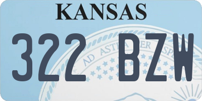 KS license plate 322BZW