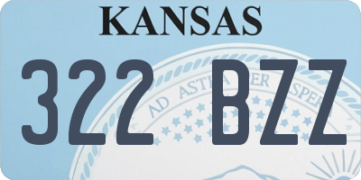 KS license plate 322BZZ