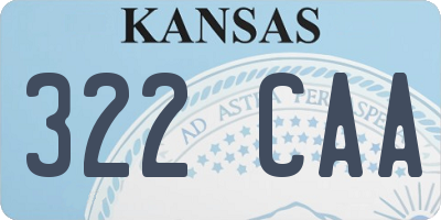 KS license plate 322CAA