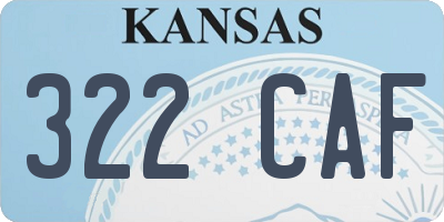 KS license plate 322CAF