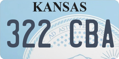 KS license plate 322CBA
