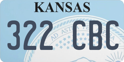 KS license plate 322CBC