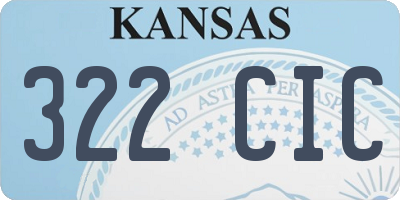 KS license plate 322CIC