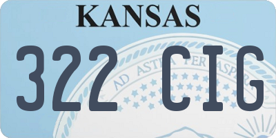 KS license plate 322CIG