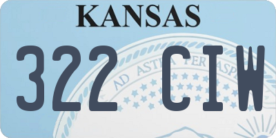 KS license plate 322CIW