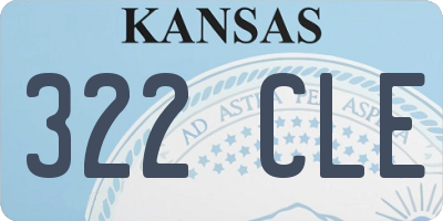 KS license plate 322CLE