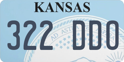 KS license plate 322DDO