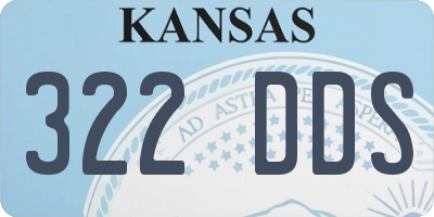 KS license plate 322DDS