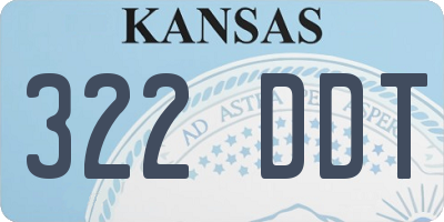 KS license plate 322DDT
